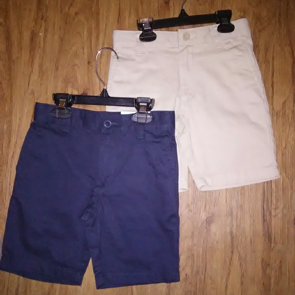 Khaki and navy boy shorts